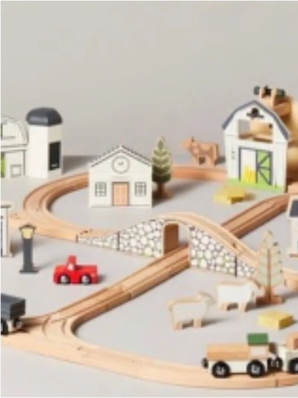 NWT Hearth & Hand 84 Piece Wooden Train Set Town Playset - Picture 4 of 7
